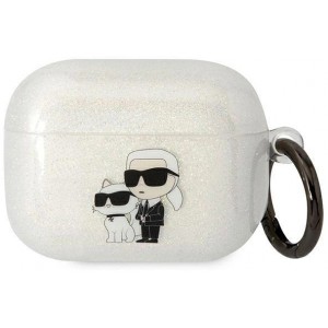 Karl Lagerfeld KLAPHNKCTGT Airpods Pro cover transparent Gliter Karl&Choupette (universal)