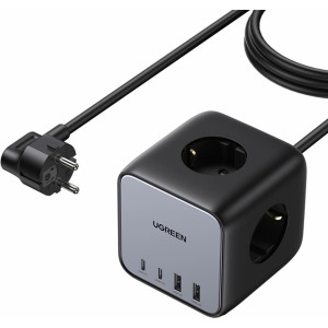 Ugreen cube power strip 65W USB / USB C + 3x AC socket black (CD268) (universal)