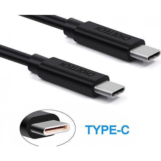 Choetech Cable Choetech 2x usb-c type c 3A macbook black