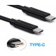 Choetech Cable Choetech 2x usb-c type c 3A macbook black