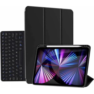Alogy Bluetooth Keyboard Touchpad 4in1 Magnetic Pencil Case for Apple iPad Pro 12.9 2021 Black