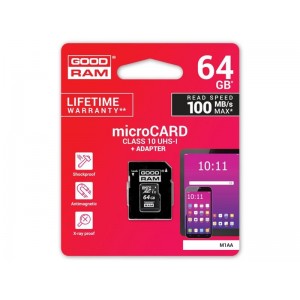 Goodram micro SDXC memory card 64GB Class 10 UHS-I adapter