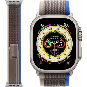 Alogy Sport Strap Nylon Velcro for Apple Watch 1/2/3/4/5/6/7/8/SE (38/40/41mm) Blue Gray