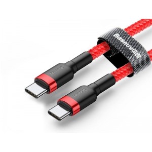 Baseus Kabel 2m Baseus Cafule 2x USB-C QC 3A PD red