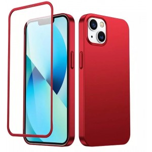 Joyroom 360 Full Case Cover for iPhone 13 Back Cover and Front Cover Tempered Glass red (JR-BP927 red)
