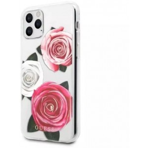 Guess Etui Guess GUHCN58ROSTRT do Apple iPhone 11 Pro transparent hardcase Flower Desire Pink