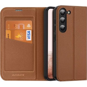 Dux Ducis Skin X2 protective case for Samsung Galaxy S23 flip case wallet stand brown