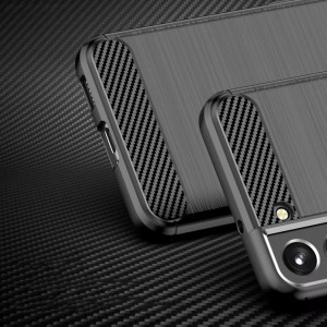 4Kom.pl Phone case Carbon Case for Samsung Galaxy S23 flexible silicone carbon cover black