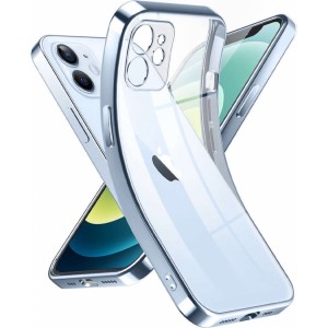 Alogy TPU Luxury Case with Camera Cover for Apple iPhone 12 Blue/Transparent