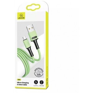 4Kom.pl USAMS Cable U52 microUSB 2A Fast Charge 1m green