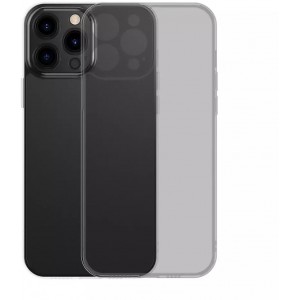 Baseus Frosted Glass Case Cover for iPhone 13 Pro Hard Cover with Gel Frame black (ARWS000401)