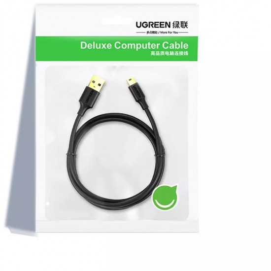 Ugreen 5-Pin Gold-Plated USB - Mini USB Cable 0.5m Black (US132)
