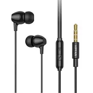 Producenttymczasowy In-ear wired headphones Vipfan M16, 3.5mm jack, 1m (black)
