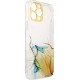 4Kom.pl Marble Case for iPhone 12 Pro gel cover orange marble