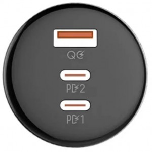 Producenttymczasowy LDNIO C102 car charger, USB 2x USB-C, 160W USB-C to Lightning cable (black)