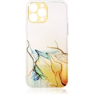 4Kom.pl Marble Case for iPhone 12 Pro gel cover orange marble