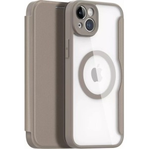 Dux Ducis Skin X Pro case iPhone 14 Plus MagSafe magnetic flip case beige