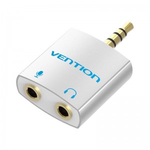 Vention Adapter audio Vention BDBW0 4-pole 3.5mm male to 2x 3.5mm female silver 0.25m