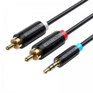 Vention 3.5mm Male to 2x Male RCA Cable 2m Vention BCLBH Black