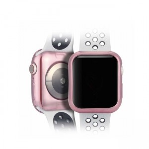 Dux Ducis TPU 2gab. Sānu Aizsargvāki (0.2mm) pulksteņiem Apple Watch 3 / 4 (40mm) Rozā un Caurspīdīgs