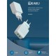 Ikaku KSC-366 Smart & Fire Dual Dual USB Fast 2.4A Сетевое зарядное устройство 12W 5V Белый