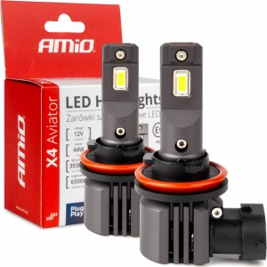 Amio LED Headlights X4 Aviator 6500K H8 H9 H11 AMIO-03765