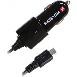 Swissten Premium Auto Lādētājs 12 / 24V ar Micro USB vadu