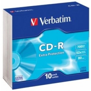 Verbatim Матрицы  CD-R  700MB 1x-52x Extra Protection Surface 10 Pack Slim