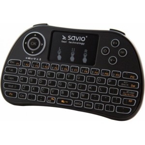 Savio KW-01 Беспроводная Клавиатура PC / PS4 / XBOX / Smart TV / Android + Тачпад Черная
