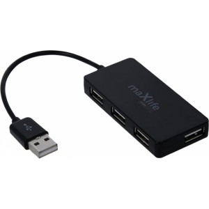 Maxlife Home Office USB 2.0  USB - 4x USB 0,15 m  + kabelis 1,5 m Hubs
