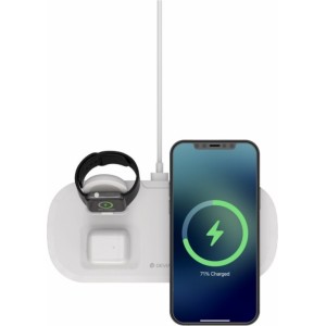 Devia Wireless Charger Bezvadu Lādētājs 3in1 / Viedtālrunim / Apple Watch / Austiņām / USB