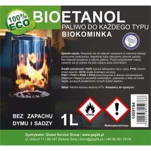 Gsg24 Bioalcohol bioethanol BIO fuel for biofireplace 1L