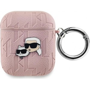 Karl Lagerfeld Monogram Karl & Choupette Head case for AirPods 1 / 2 - pink