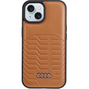 Audi Synthetic Leather Case with MagSafe for iPhone 15 Plus / 14 Plus - Brown