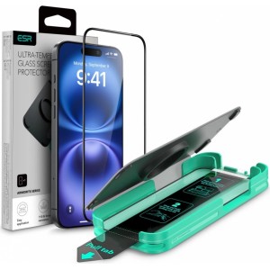 ESR Armorite Tempered Glass for iPhone 16 with Applicator - with Black Frame