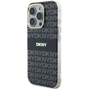 Dkny Repeat Texture Pattern With Stripe case for iPhone 16 Pro - black