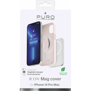 Puro Etui silikonowe Puro Icon Mag MagSafe do iPhone 14 Pro Max - różowe