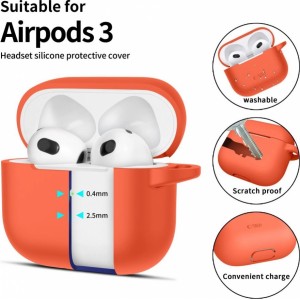 Tech-Protect Silicone Hook Case for Apple AirPods 3 - Orange