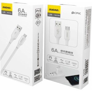 Dudao L2SM USB-A / micro USB 6A cable 1.2 m - white