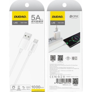 Dudao L4SM USB-A / micro USB cable 5A 1m - white