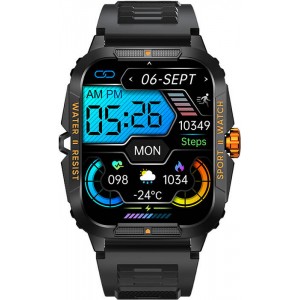 Colmi P76 smartwatch (black and orange)