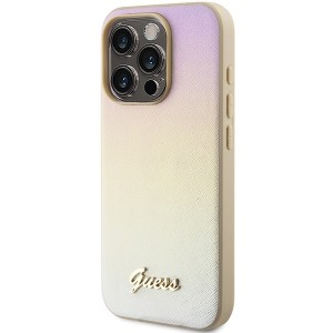 None Guess case for iPhone 14 Pro 6,1" GUHCP14LPSAIRSD gold HC PU SAFFIANO IRIDESCENT SCRIPT