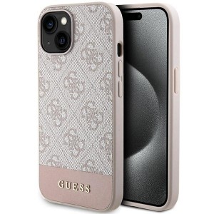 None Guess case for iPhone 15 Pro Max 6,7" GUHCP15SG4GLPI pink HC PC/TPU 4G PU BOTTOM STRIPE