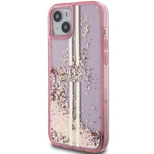 None Guess case for iPhone 15 Plus 6,7" GUHCP15MLFCSEGP pink HC LIQ. GLITTER GOLD STRIPES