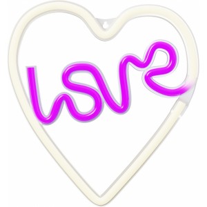 None Neon LED Light LOVE HEART purple white NNE02 Neolia