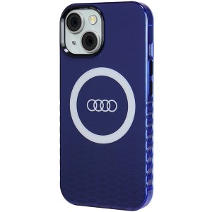 None Audi case for iPhone 15 6,1" blue IML Big Logo MagSafe Case