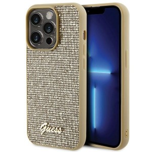 None Guess case for iPhone 15 Pro 6,1" GUHCP15LPMSDGSD gold HC PU Disco Script Metal