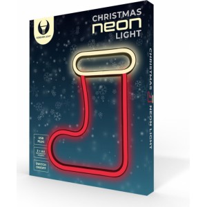 None Neon LED CHRISTMAS SOCK white red FLNE23 Forever Light