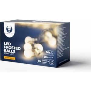 None String Light LED FROSTED BALLS FB51 5m 30 balls warm white 230V Forever Light