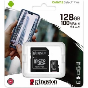 Kingston memory card 128GB microSDXC Canvas Select Plus cl. 10 UHS-I 100 MB/s + adapter